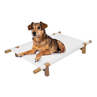 Chester Modern Minimalist Wood Frame Elevated Outdoor Dog Bed