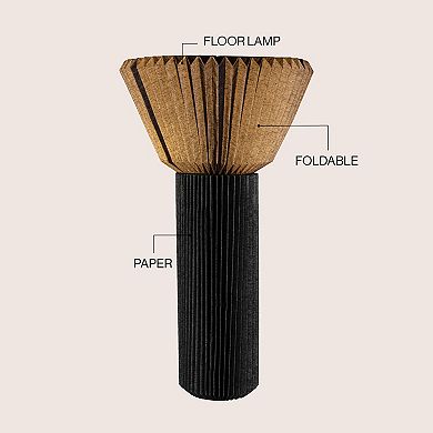 Archer 37" Modern Minimalist Pleated Shade Floor Lamp
