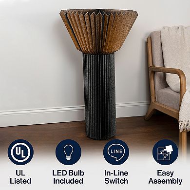 Archer 37" Modern Minimalist Pleated Shade Floor Lamp
