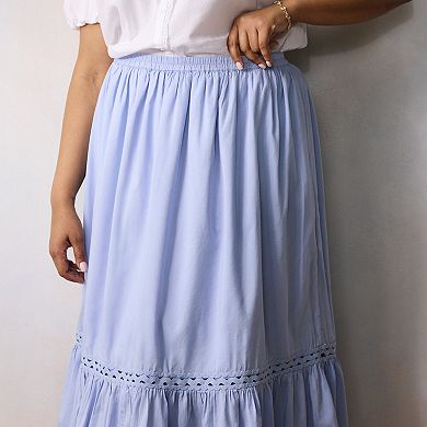 Plus Size LC Lauren Conrad Gathered Trim Skirt