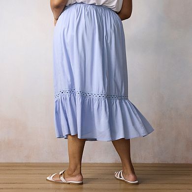 Plus Size LC Lauren Conrad Gathered Trim Skirt