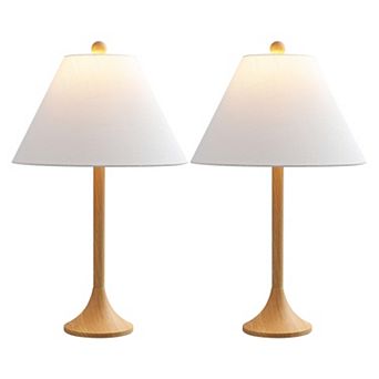 Albie 25" Modern Coastal Iron Column LED Table Lamp (Set of 2)
