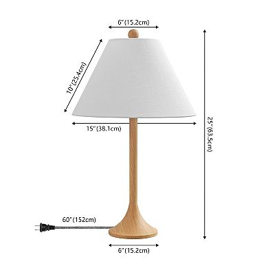 Albie 25" Modern Coastal Iron Column LED Table Lamp (Set of 2)