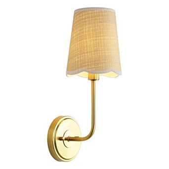 Lila Scalloped Fabric Shade/Metal LED Vanity Light