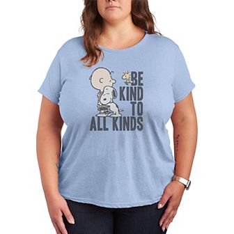 Plus Size Peanuts Be Kind To All Kinds Graphic Tee