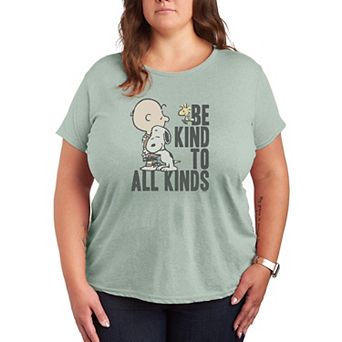 Plus Size Peanuts Be Kind To All Kinds Graphic Tee