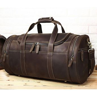 The Wainwright Weekender Round Vintage Leather Weekender