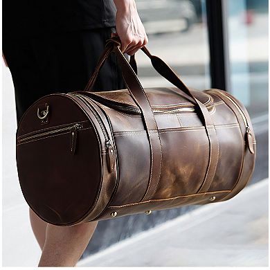 The Wainwright Weekender Round Vintage Leather Weekender