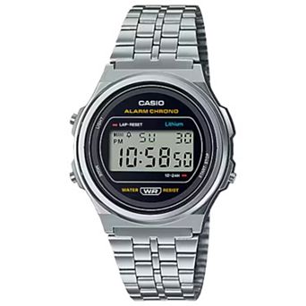Casio Men's Digital Stainless Steel Bracelet Watch - A171WE-1A