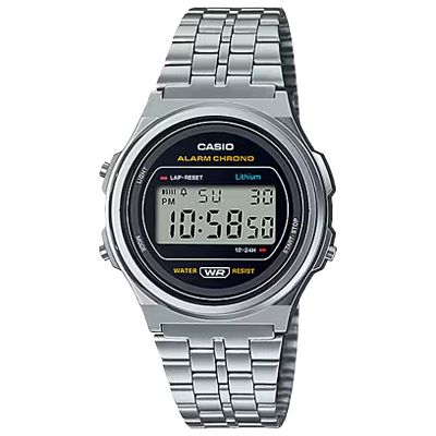 Casio Men's Digital Stainless Steel Bracelet Watch A171WE-1A