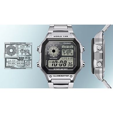Casio Men's Digital Sport Stainless Steel Bracelet Watch - AE1200WHD-7AV