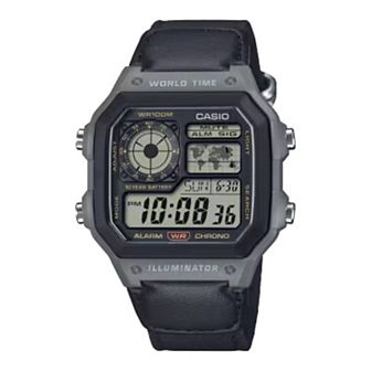 Casio Men's Digital World Map Watch - AE1200WHUB-8AV