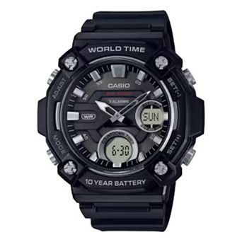 Casio Men's Heavy-Duty Analog-Digital World Time Watch - AEQ120-1AV