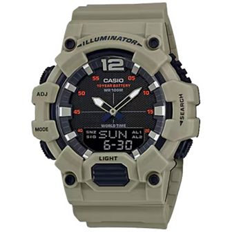 Casio Men's Sport Analog/Digital World Time Resin Strap Watch - HDC700-3A3V