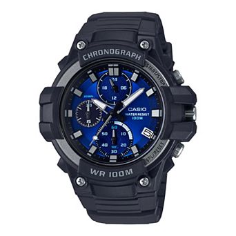 Casio Men's Chronograph Black Resin Strap Watch - MCW110H-2A2V