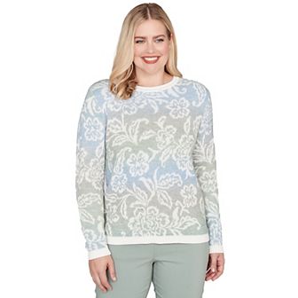 Petite Alfred Dunner Soft Paisley Ombre Sweater