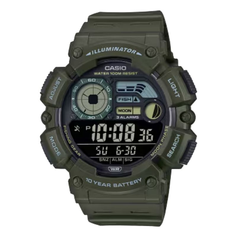 Casio Men's Digital Fishing Watch - WS-1500H, 