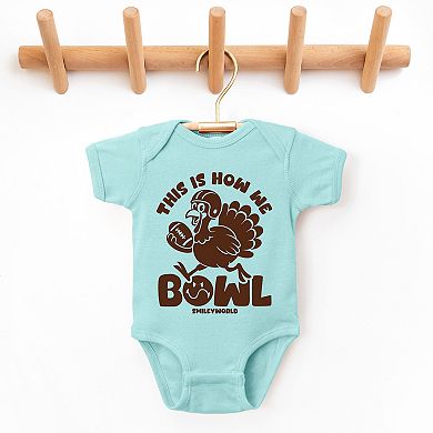 SmileyWorld This Is How We Bowl Turkey - Baby Short Sleeve Graphic Bodysuit