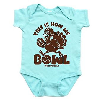SmileyWorld This Is How We Bowl Turkey - Baby Short Sleeve Graphic Bodysuit