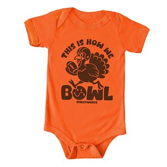 SmileyWorld This Is How We Bowl Turkey - Baby Short Sleeve Graphic Bodysuit