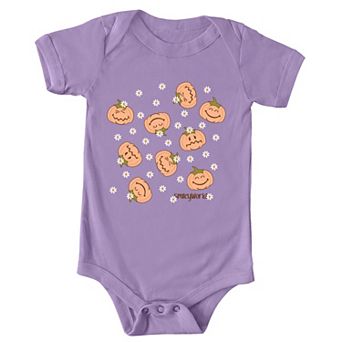 SmileyWorld Pumpkin Collage Daisies - Baby Short Sleeve Graphic Bodysuit