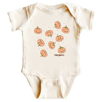 SmileyWorld Pumpkin Collage Daisies - Baby Short Sleeve Graphic Bodysuit