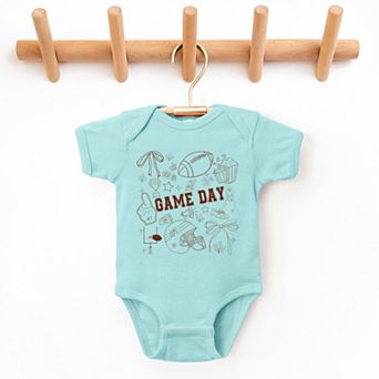Football Game Day Collage - Baby Short Sleeve Bodysuit