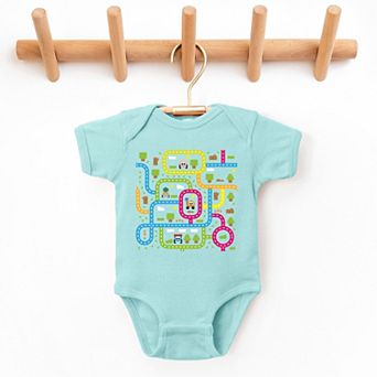 Leo The Truck Colorful Roads - Baby Short Sleeve Graphic Bodysuit