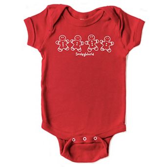 SmileyWorld Gingerbread - Baby Short Sleeve Graphic Bodysuit