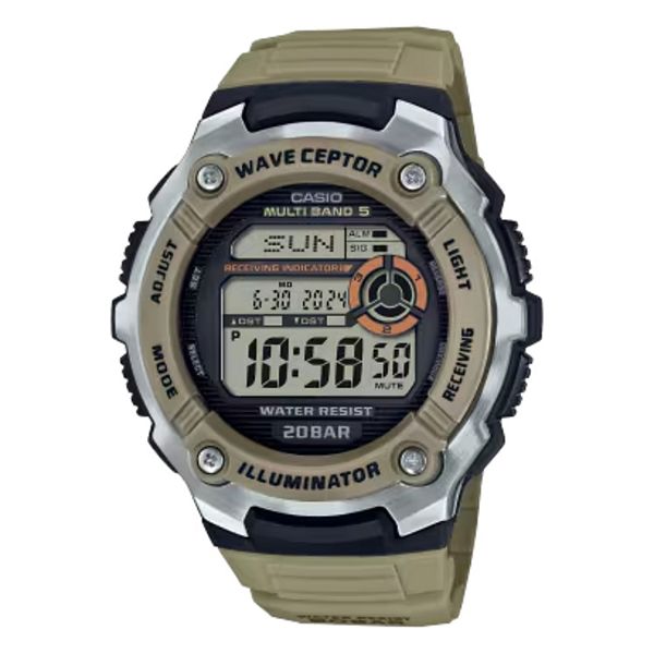 CASIO ILLUMINATOR 200M デジタル腕時計 Casio Men's 47mm Waveceptor Illuminator Digital Watch - WV200R