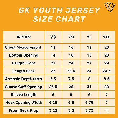Vizari Arroyo Youth Soccer Goalkeeper Jersey ,Shock Absorbing Long Sleeve Goalie Jersey