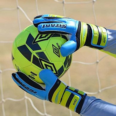 Vizari Avio F.P Youths' Soccer Goalie Gloves with grip boost, padded palm, and fingersave tech.