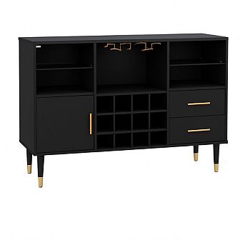 47"Wine Bar Cabinet, Liquor Coffee Bar Storage Cabinet Sideboard Buffet for Home Kitchen Dining Room