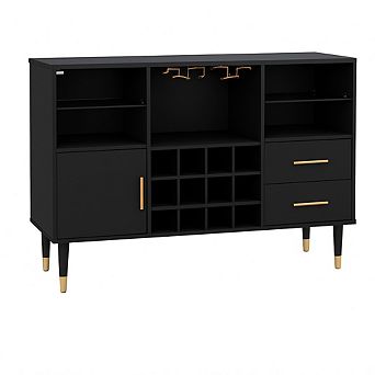 47"Wine Bar Cabinet, Liquor Coffee Bar Storage Cabinet Sideboard Buffet for Home Kitchen Dining Room