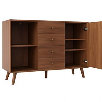 Buffet Cabinet with Storage Farmhouse Buffets Cabinet with 2 Door&4 Drawers for Kitchen Dinning Room