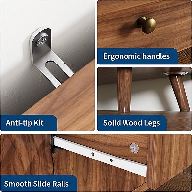 Buffet Cabinet with Storage Farmhouse Buffets Cabinet with 2 Door&4 Drawers for Kitchen Dinning Room