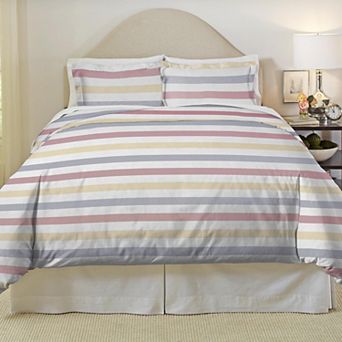Pointehaven Brushed Cotton Flannel Oversized Duvet Cover Set with Shams