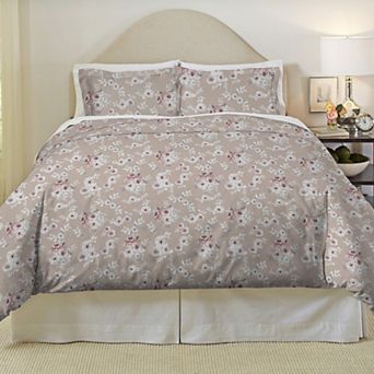 Pointehaven Brushed Cotton Flannel Oversized Duvet Cover Set with Shams