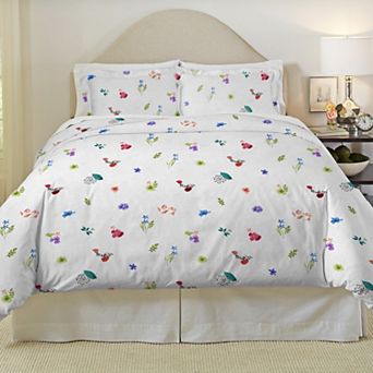 Pointehaven Brushed Cotton Flannel Oversized Duvet Cover Set with Shams