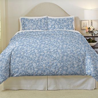 Pointehaven Brushed Cotton Flannel Oversized Duvet Cover Set with Shams