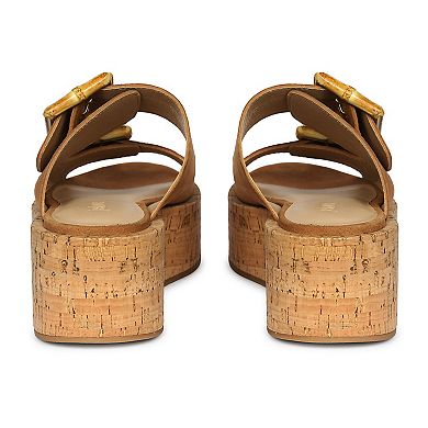 Corkie Wedge Cork Sandals With Double Suede Strap