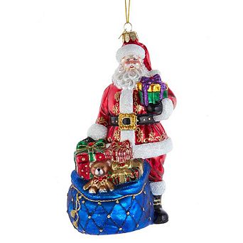 7" Glass Santa with Toys and Gifts Ornament-Christmas Tree Decoration