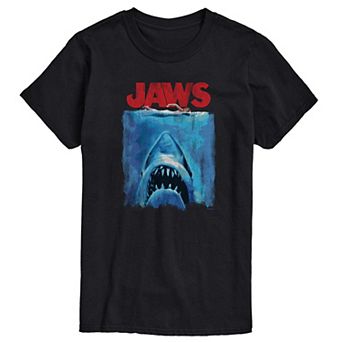 Men's Jaws Poster Distressed Graphic Tee
