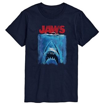 Men's Jaws Poster Distressed Graphic Tee
