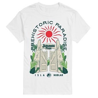 Men's Jurassic Park Prehistoric Paradise Isla Nublar Graphic Tee