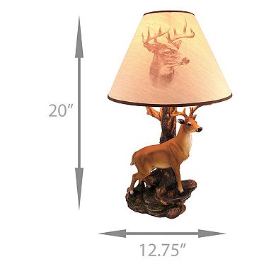 `Champion` 12 Point Buck Table Lamp w/ Printed Shade