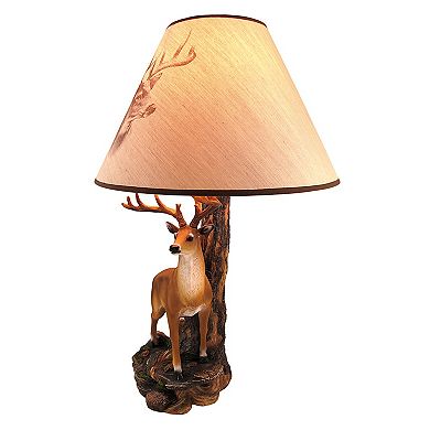 `Champion` 12 Point Buck Table Lamp w/ Printed Shade