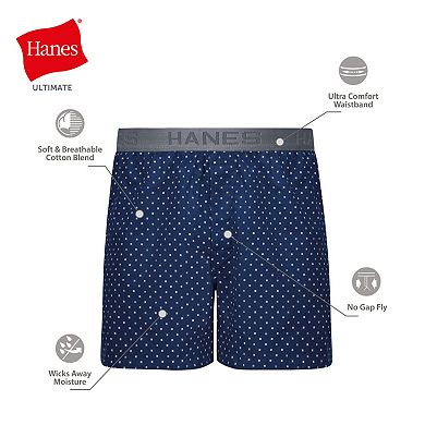 Men's Hanes® 4-pk. Ultimate® Cotton Woven Boxers