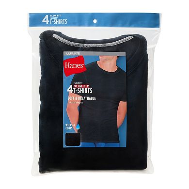 Men's Hanes Ultimate® 4-Pack Slim Fit Crewneck Undershirts