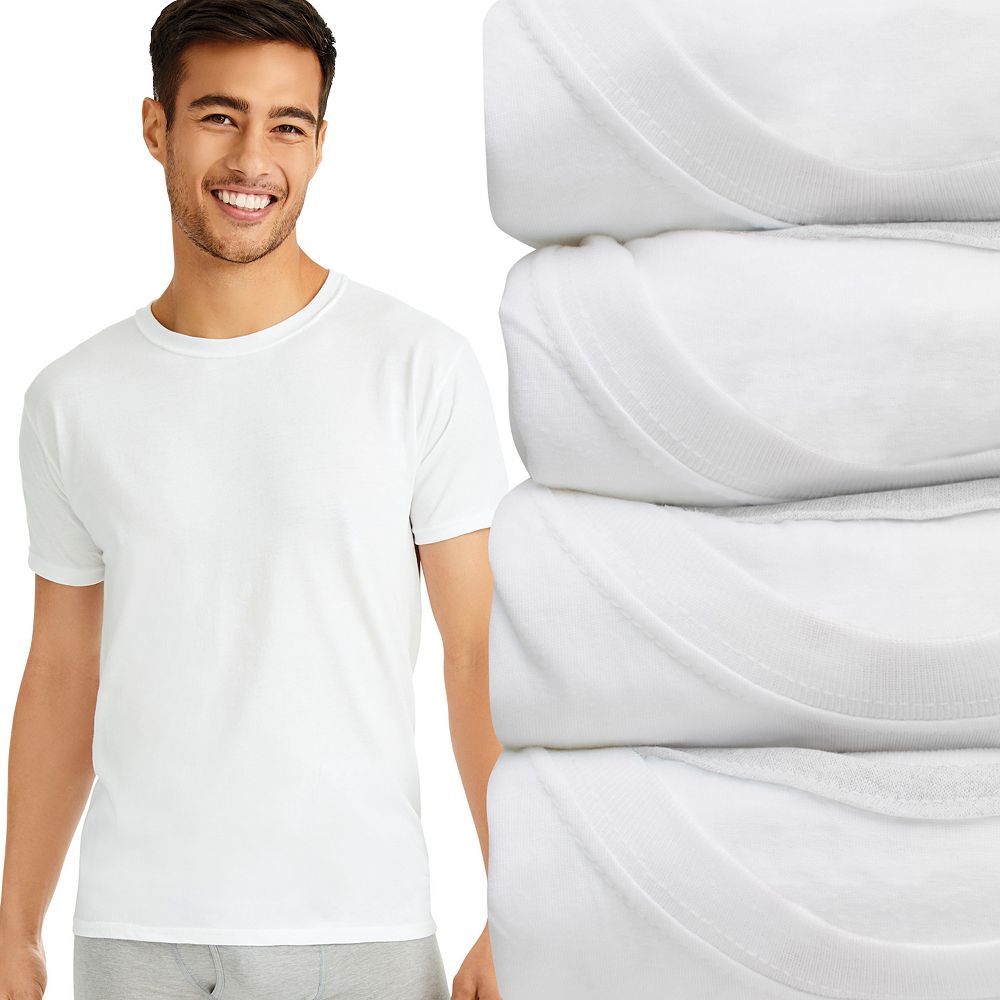 Men's HanesÂ® Ultimate 4-Pack Slim Fit Crewneck T-Shirt Undershirts